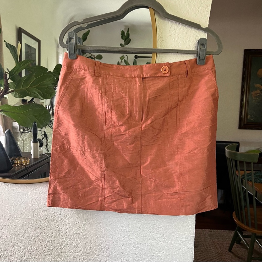 Vintage DKNY silk coral utility skirt